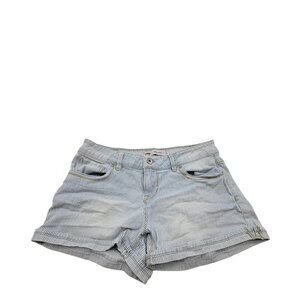 Levi's Blue Denim Womens Size 9 Regular Fit Striped Casual Cuffed Shorty Short